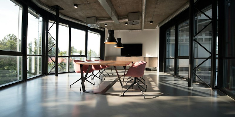 Modern studio interior arranged for focused planning and design